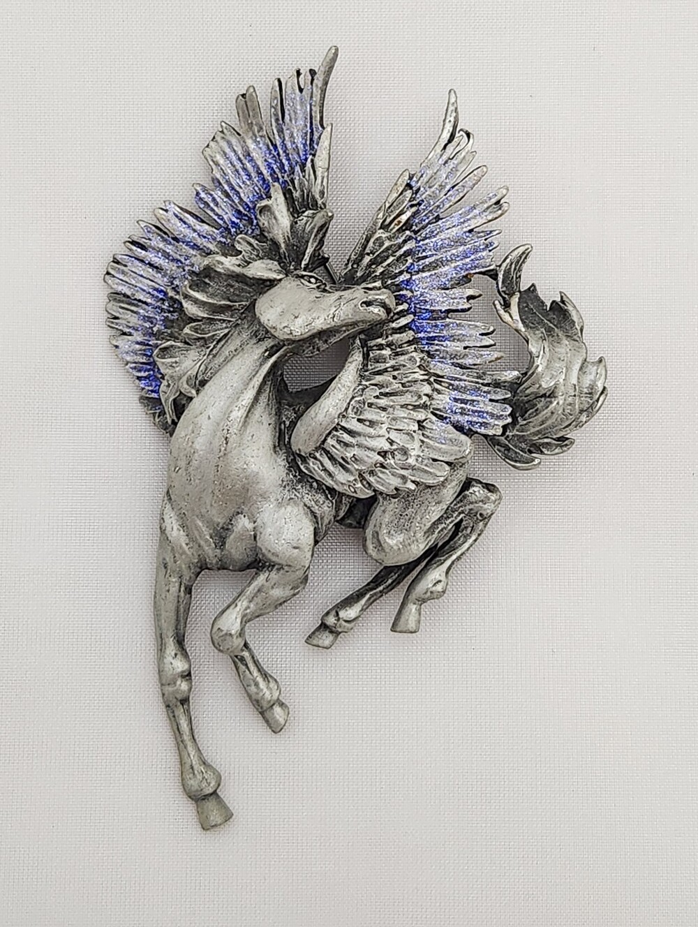 Vintage JJ Jonette Jewelry Pegasus Winged Horse Brooch Pin Fantasy Whimsigoth